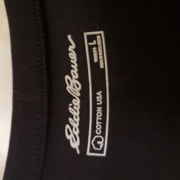 Eddie Bauer Favorite Short-Sleeve V-Neck T-Shirt Black Size Large - Picture 5 of 6